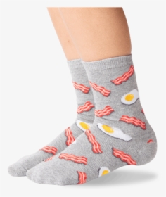 Kid"s Eggs And Bacon Socks In Sweatshirt Gray Front"  - Sock, HD Png Download, Free Download