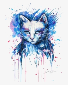 Pinturas De Gatos En Acuarela , Png Download - Cat Drawing Painting, Transparent Png, Free Download