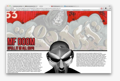 Screen Shot 2015 10 21 At - Mf Doom, HD Png Download, Free Download