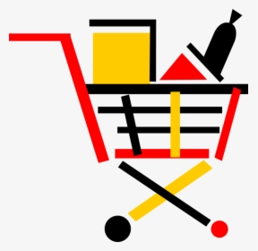 Vector Illustration Of Supermarket Grocery Store Shopping, HD Png Download, Free Download