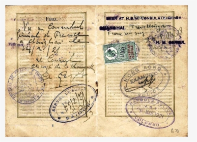 1921 Chinese Old Passport - Handwriting, HD Png Download, Free Download