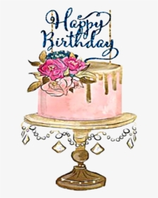 #watercolor #cake #birthday #happybirthday #png - Cake, Transparent Png, Free Download