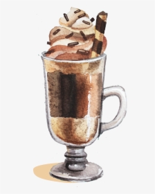 Milkshake Drawing Hot Chocolate - Hot Chocolate Drawing Png, Transparent Png, Free Download