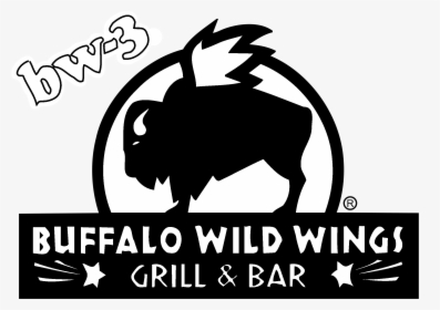 Buffalo Wild Wings Logo Black And White - Buffalo Wild Wings Grill & Bar Logo, HD Png Download, Free Download