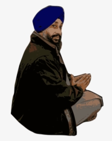 Sikh Man - Isolated - Sitting, HD Png Download, Free Download