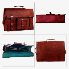 Handmade Leather Satchel Messenger Bag Briefcase Laptop - Briefcase, HD Png Download, Free Download