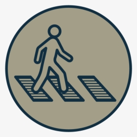 Find More Strategies To Slow Cars And Create A Pedestrian-friendly - Pedestrian Crossing Pedestrian Icon Png, Transparent Png, Free Download