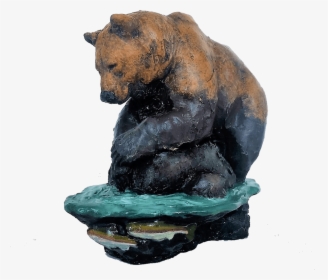 Sculpture Of Grizzly Bear Fishing - Bear Statue Png, Transparent Png, Free Download