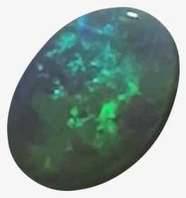 Oval Shaped Emerald Coloured Cloud Patterned Opal - Opal, HD Png Download, Free Download