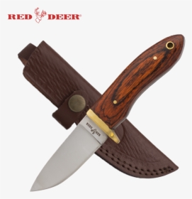 5inch Red Deer Red Natural Wood Handle Hunting Knife - Wooden Handle Hunting Knife, HD Png Download, Free Download