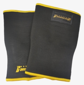 Weight Lifting Crossfit Knee Sleeves Black & Gold - Leather, HD Png Download, Free Download