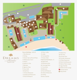 Dreams Playa Mujeres Golf & Spa Resort Map, HD Png Download - kindpng