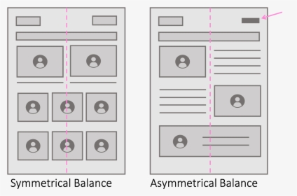 A Symmetrically Balanced Wireframe - Asymmetrical Balance Example On Ui, HD Png Download, Free Download