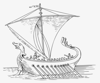 Transparent Viking Ship Clipart - Roman Ship Drawing, HD Png Download, Free Download
