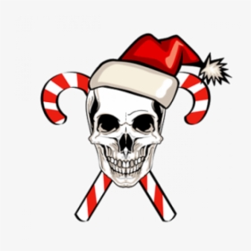 Skull With Candy Canes, HD Png Download, Free Download