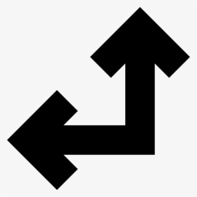 Two United Arrows In Straight Angle Pointing Left And - Arrow Pointing Up And Left, HD Png Download, Free Download