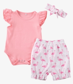 Petite Bello Clothing Set 0-6 Months Pink Flamingo - Pattern, HD Png Download, Free Download