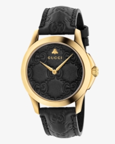 Gucci Watches G-timeless, 38mm - Dark Brown Leather Watch Gold, HD Png Download, Free Download