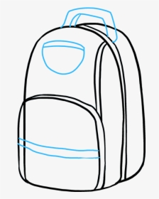 How To Draw Backpack - Easy To Draw Book Bags, HD Png Download, Free Download
