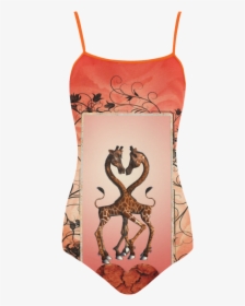 Giraffe In Love Strap Swimsuit - Maillot, HD Png Download, Free Download