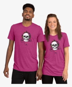 Think Skull Headphones Short Sleeve T-shirt - Gospel Couple Shirt, HD Png Download, Free Download