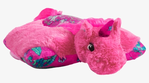 Pillow Pets Colorful Pink Unicorn Sleeptime Lite Open, HD Png Download, Free Download