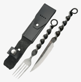 Twisted Medieval Fork And Knife Set - Medieval Eating Knife And Fork, HD Png Download, Free Download