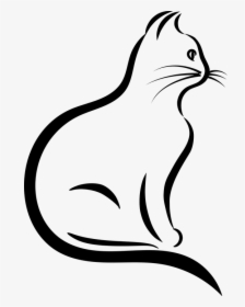 Black Cat Line Silhouette, HD Png Download, Free Download