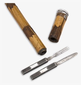 Picnicker’s Fork And Knife Cane - Marking Tools, HD Png Download, Free Download