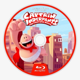Captain Underpants Bluray Disc Image - Captain Underpants The First Epic Movie Disc, HD Png Download, Free Download