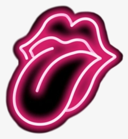#4thplace  #neon #toungeout #lips #red #tounge #scneon - Pink Rolling Stones Tongue, HD Png Download, Free Download