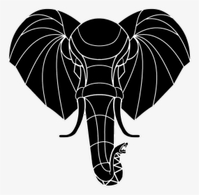 Elephanthead Logo Blk, White - Indian Elephant, HD Png Download, Free Download