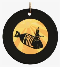Phil Bomb Ceramic Circle Tree Ornament - Silhouette, HD Png Download, Free Download
