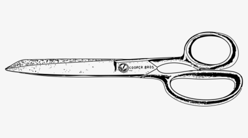 Weapon,line Art,tool - Black And White Clipart Of Scissors, HD Png Download, Free Download
