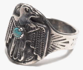 Sterling Silver Vintage Sterling Silver Navajo Thunderbird - Titanium Ring, HD Png Download, Free Download