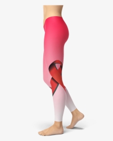 Red Ribbon Awareness Leggings Yoga Wear Fitness Apparel - Skull Yoga Pants, HD Png Download, Free Download