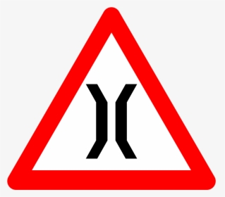 Traffic Sign Narrow Road Ahead, HD Png Download, Free Download