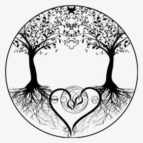 Circle Tree Logo - Drawing Heart, HD Png Download, Free Download