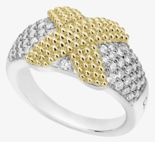 Caviar Lux Diamond Center X Wrapped Pave Ring"     - Ring, HD Png Download, Free Download