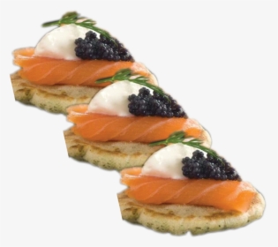 Caviar Topped Smoked Salmon - Sashimi, HD Png Download, Free Download
