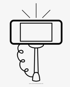 Selfie Stick Coloring Page - Line Art, HD Png Download, Free Download