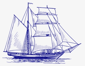 Ship In Water Drawing, HD Png Download, Free Download