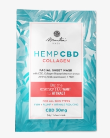 Mantra Mask Hemp Cbd Collagen Facial Sheet Mask - Mask, HD Png Download, Free Download