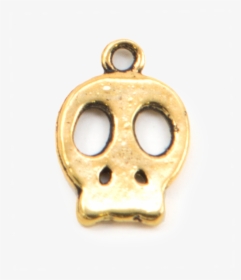 Gold Skull Charm - Pendant, HD Png Download, Free Download