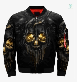 Black And Gold Skull Over Print Jacket %tag Familyloves - Royal Skull Billelis, HD Png Download, Free Download