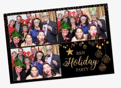 Company Christmas Party Photo Booth Template With Gold - Collage, HD Png Download, Free Download