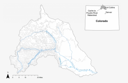 Poudre Watershed Location - Poudre Watershed, HD Png Download, Free Download