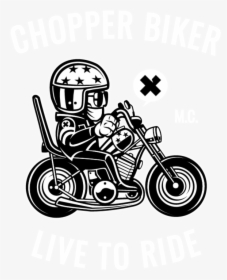 Transparent Motorcycle Chopper Clipart - T-shirt, HD Png Download, Free Download