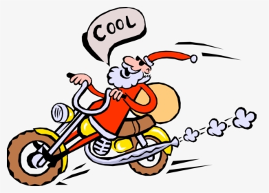 Vector Illustration Of Rebel Santa Claus Rides Chopper - Cool Yule, HD Png Download, Free Download