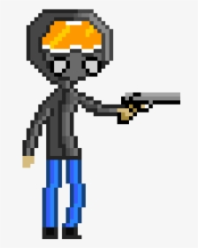Pixel Man With Gun Png, Transparent Png, Free Download